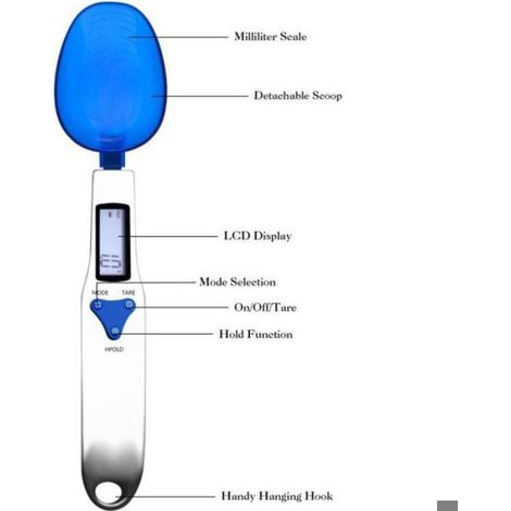 Balance Cuisine - 500 G - Précision 0 1 G - Écran LCD - Pour Ingrédients Secs Et Liquides - 3 Cuillères Doseuses - 1 Pièce (1/4)