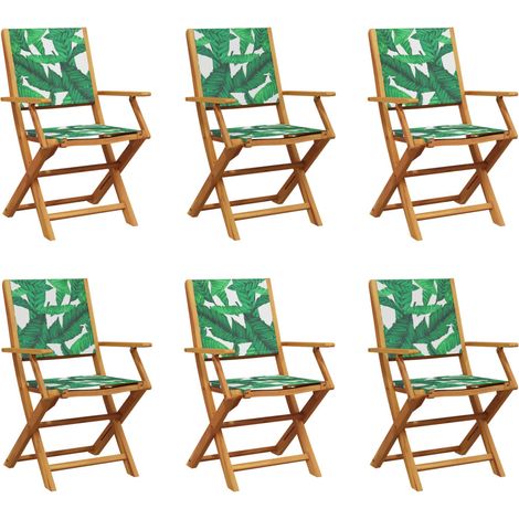 Maison Exclusive - Sedie da Giardino Pieghevoli 6pz Verde Tessuto e Legno Massello