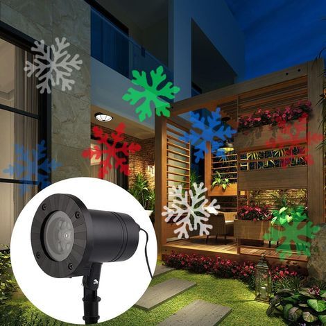 ParaCity Projecteur LED de Noël pour sapin de Noël, jardin, terrasse, maison (Flocon de neige multicolore) (1/5)
