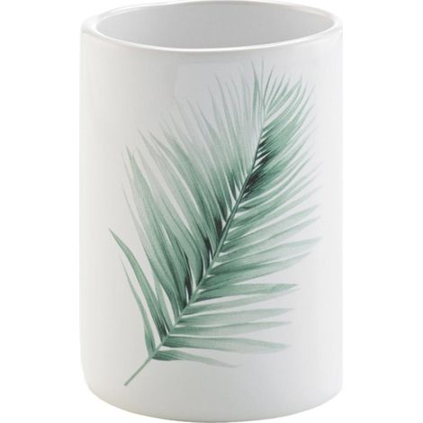 Gobelet Salle de Bain Céramique "Havane" 10cm Blanc (1/3)