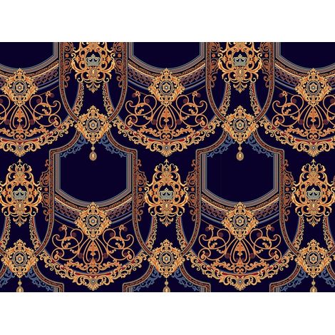 Tela decorativa para exteriores Oxford - motivo con adornos dorados I DR186 (1/5)