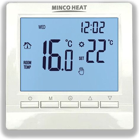 Controller of Thermostat, Thermostat Digital Programming 3 HAS - Controller of Temperature Ambient screen LCD Digital, Backlight Blue (1/5)