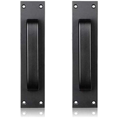 Poignée de porte en aluminium noir - Poignée pour porte de verre, plastique ou cuisine - Montée sur verre - Haute qualité (1/4)