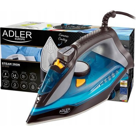 Adler AD 5032 Eisenkeramik-Feuerwehrsohle, Dampfleistung 80 g/min, 3000 W