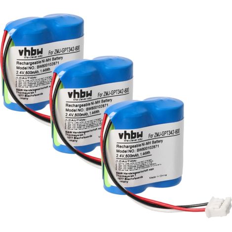 vhbw 3x Akku Ersatz für Philips CP51U, T328, T330, BC103510, 91C für schnurlos Festnetz Telefon (600 mAh, 2,4 V, NiMH) Grün (1/5)