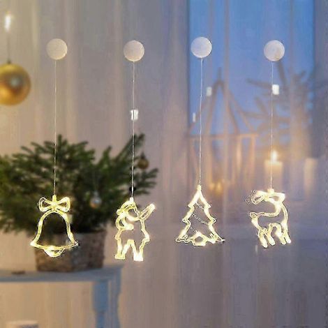 Guirlandes lumineuses de Noël pour fenêtres, étoiles, cloches, élans, sapin de Noël, rideaux lumineux, guirlandes lumineuses LED pour décorations de Noël (1/5)