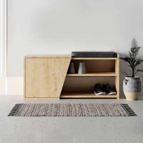 Schuhschrank Fiona Eiche Melamin 104x37x47 cm