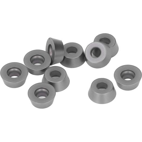 10 plaquettes de coupe rondes en carbure à revêtement noir pour tournage et fraisage CNC (RDMW1204MOE-P) (1/5)