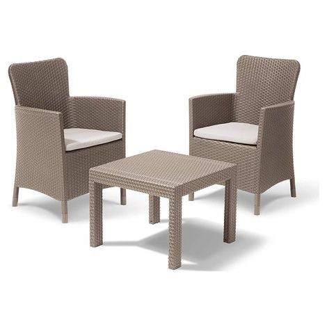 SET RATTAN SALVADOR BALCONY KETER - PP CAPPUCCINO CF=PZ 3 + CUSCINI - 1 confezione (1/10)