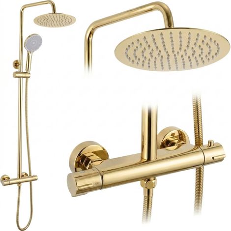 Duschset Ohne Auslauf Mit Thermostat Rea Lungo Gold