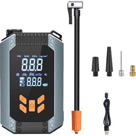 Ortviai Pompe à Air Portable sans Fil 150 PSI avec Écran LCD et LED – Compresseur pour Voiture, Moto, Vélo et Ballons (1/5)