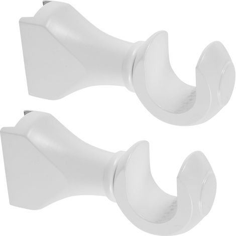 Lot de 2 Supports de Tringle à Rideaux Muraux Blanc 28 Cm en Bois Naturel Robustes et Stables pour Salon Chambre la Cuisine Polyvalents (1/5)