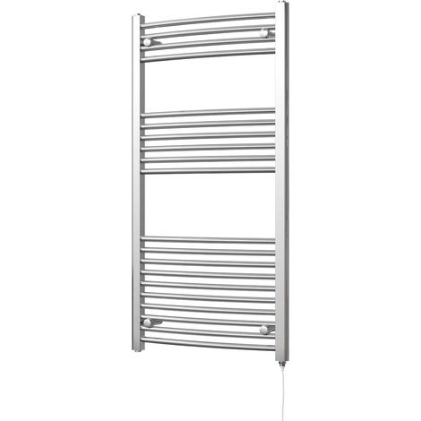 Zennor - Chrome Electric Towel Rail H1200mm x W600mm Curved 400w Standard (1/3)
