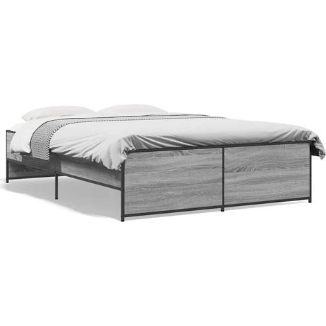 Maison Exclusive - Estructura cama madera ingeniería metal gris S