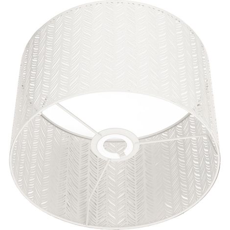 Abat-jour Drum Métal Découpé Forme Feuille de Sapin, Douille E27 E14, Blanc, pour Lampe Table Murale Plafonnier (1/5)