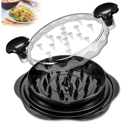 Tritatutto da cucina per pollo, tritatutto manuale per filetti di pollo, carne e verdure (elegante nero) (1/4)