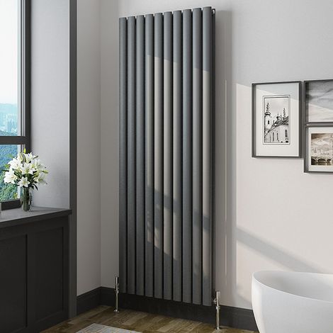Oval Column Radiator 1600x590mm Anthracite Vertical Radiator Double Modern Central Heating Radiators