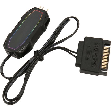 Contrôleur ARGB pour ventilateurs PC Mini ARGB, alimentation SATA 5 V 3 broches, vitesse et luminosité auto-ajustables,