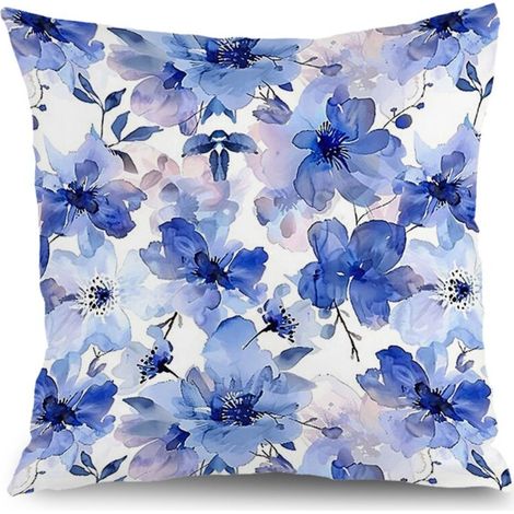 Housse de coussin jardin floral, décoration canapé maison,45×45cm (1/5)