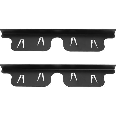 2 paires de protège-grilles de cuisson réglables en acier inoxydable, protection de plan de travail, noir. (1/5)