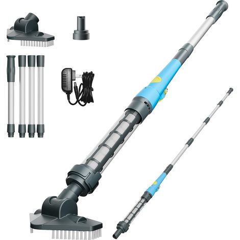 Aspirateur Piscine sans Fil, Aspirateur de Piscine Manuel avec jusqu'à 60 Min d'autonomie, Nettoyeur Piscine avec Manche Télescopique pour Spa, Bain à Remous, Petite Piscine Hors-Sol et Pataugeoire (1/5)
