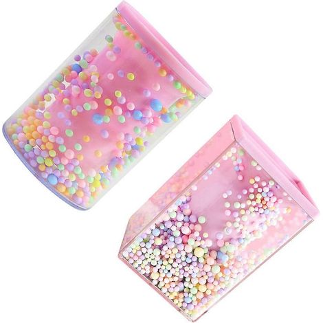 Boîte de rangement porte-stylos à bille en mousse (lot de 2, acrylique rose) (1/5)
