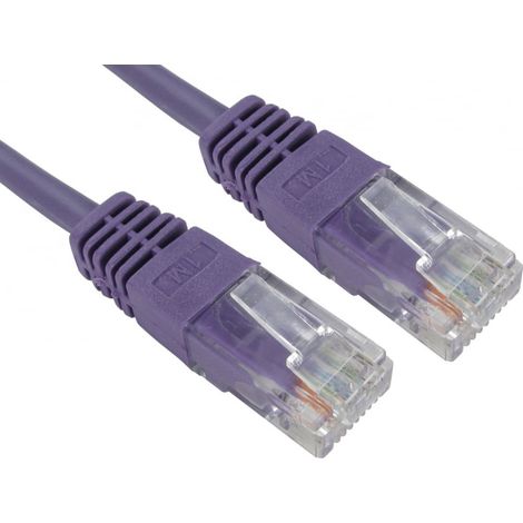 Câble Ethernet catégorie 5e UTP RS PRO, Violet, 3m PVC Avec connecteur Droit ( Prix pour 1 )