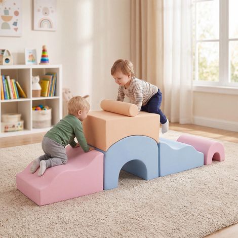 Pour aires de jeu intérieures, bloc mousse enfant avec housses lavables et bords doux (1/5)