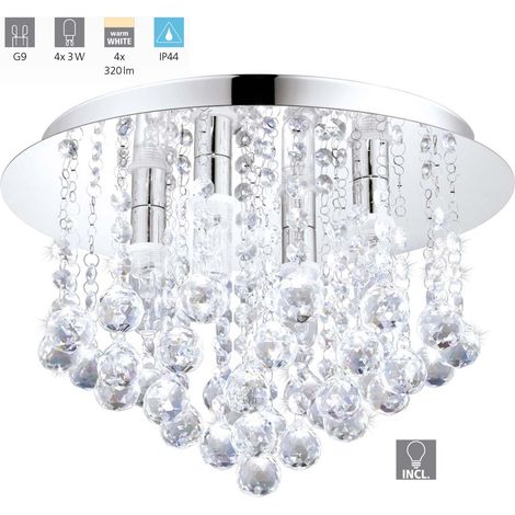 Plafoniera Moderna Almonte Acciaio Cromo 4 Luci G9 3W (1/5)