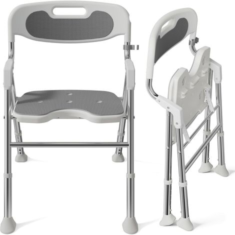 Chaise de douche pliable pour personnes âgées, siège de douche avec (1/5)