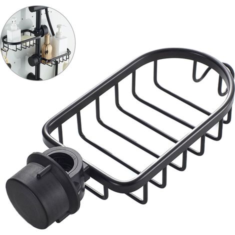 Porte-éponge de cuisine en acier inoxydable, panier de rangement pour robinet de cuisine, salle de bain et douche. (1/5)
