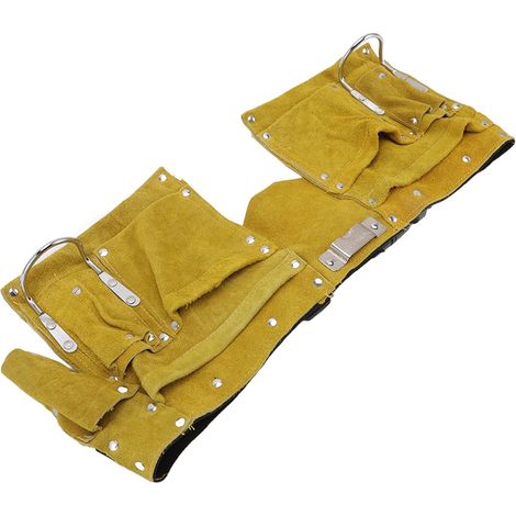 Sacoche ceinture porte-outils YOUTHINK, ceinture porte-outils en cuir pour charpentier, 49 x 20 cm, poches multiples, boucle, tablier porte-ordinateur portable pour le travail du bois, le jardinage et (1/5)