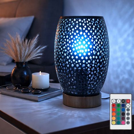 Lampada da tavolo arredo camera da letto lampada da lettura oro TELECOMANDO in lampade LED RGB