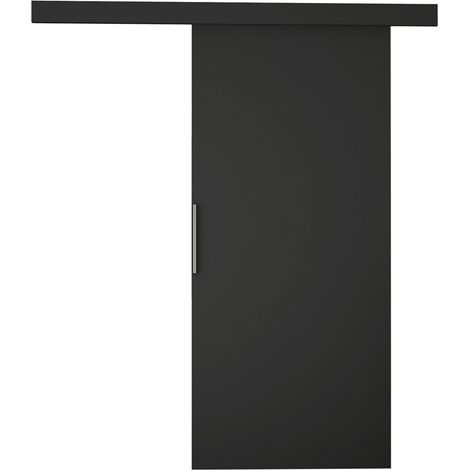 Mirjan24 – Porte coulissante 860x2050mm en stratifié noir – Système de Laguna – Mécanisme de fermeture silencieux – Installation universelle (1/3)