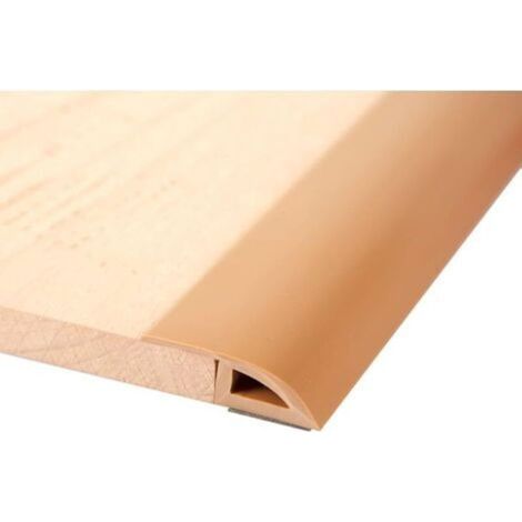 Seuil de porte adhésif 2M, bande de seuil de sol en PVC, profil de transition, convient pour une pente de seuil de 7 à 10 mm (marron) (1/5)