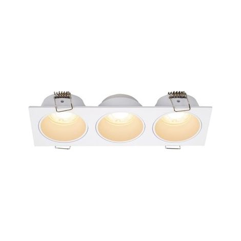 Mantra Aro empotrable cuadrado ANTILLA 3 luces mini GU10 (no incl.) blanco, corte Ø152x50mm (1/3)