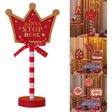Panneau lumineux LED décoratif de noël en bois, décoration de maison, panneau de rue de noël, atmosphère de bureau, cadeau lumineux LED (1/4)