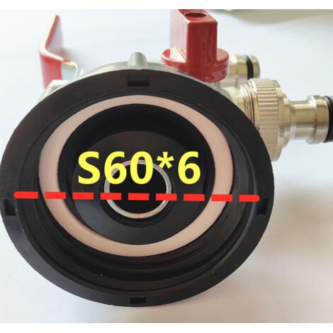 Adaptateur en laiton pour réservoir d'eau, robinet double S60x6, accessoires pour réservoir d'eau de pluie, vanne pour seau IBC 1000 L, diamètre d'extrémité du tuyau : 15 mm (1/4)