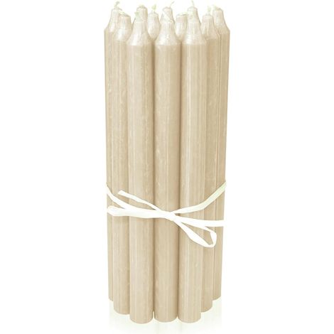 Bougies Ivoire, paquet de 12, hauteur 29cm, Ø 2,2cm, durée de combustion env. 14 heures, Bougies chandelles (29 cm, Ivoire) (1/5)
