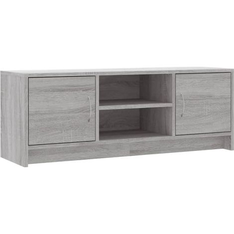 Mueble TV multimedia estantería para televisión buffet para televisión comedor salón dormitorio sonoma 102 x 30 x 37,5 cm madera contrachapada gris 020028347