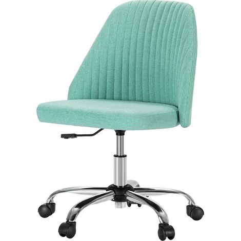 Sweetcrispy Bürostuhl Ohne Armlehnen Schreibtischstuhl mit Stoffbezug Sitzkissen Criss Cross Chair mit Breiterem Polster zum Sitzen im Schneidersitz Wippfunktion Höhenverstellbar 360° Drehstuhl für Ha (1/5)