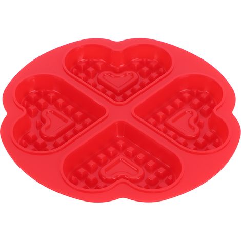 Wiederverwendbare Silikon-Waffelform für Muffins und Kuchen (4 Herzen) – Küchenaccessoire (1/5)