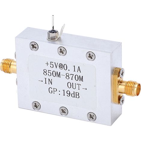 HF-Verstärker LNA, rauscharm, 850–870 MHz, 19 dB Verstärkung, SMA-K-Schnittstelle, Aluminiumgehäuse (1/5)