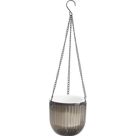Pot Suspendu Auto-arrosage - Pot à Fleurs Transparent avec Réservoir et Niveau d Eau Visible - Pour Intérieur Extérieur - 1 Pièce (1/5)