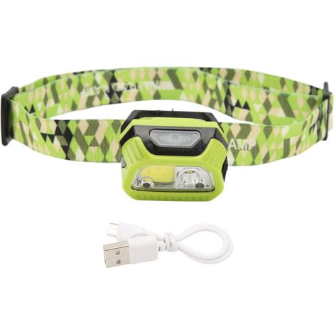 Lampe Frontale à Induction LED Lampe Frontale Bandeau Étanche pour Camping en Plein Air Pêche de Nuit Batterie Intégrée,DUBUNS (1/5)
