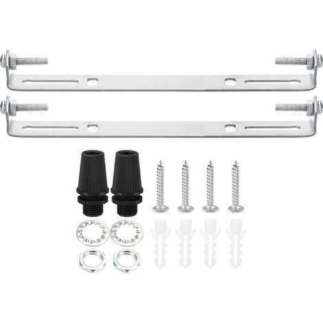Support de Fixation Plafonnier en Acier - 2 Ensembles avec Vis, Rondelles et Écrous (1/5)