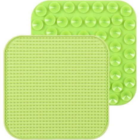 Alfombrilla para lamer perros - Plato de silicona para lamer para perros y gatos - Diseño antiderrame con ventosa para baño, aseo y entrenamiento (1/5)