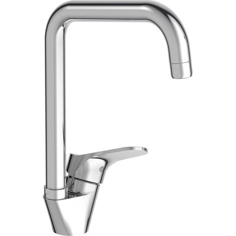 Jacob Delafon – Mitigeur de cuisine bec tube orientable 360° – Hauteur sous bec 235 mm – Mécanisme cartouche C3 pour économie d'eau – Finition chromée (1/5)
