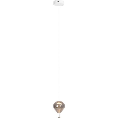 Lampada a sospensione moderna bianca vetro fumé LED 6W Maxlight (1/3)