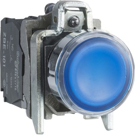 Harmony XB4 - poussoir lumineux LED - 1F+1O - bleu - Ø22 - 230VAC - XB4BW36M5 (1/3)